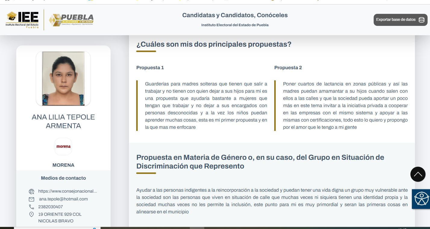 Ana Lilia Tepole Armenta propuestas de campaña para diputación LXII Legislatura