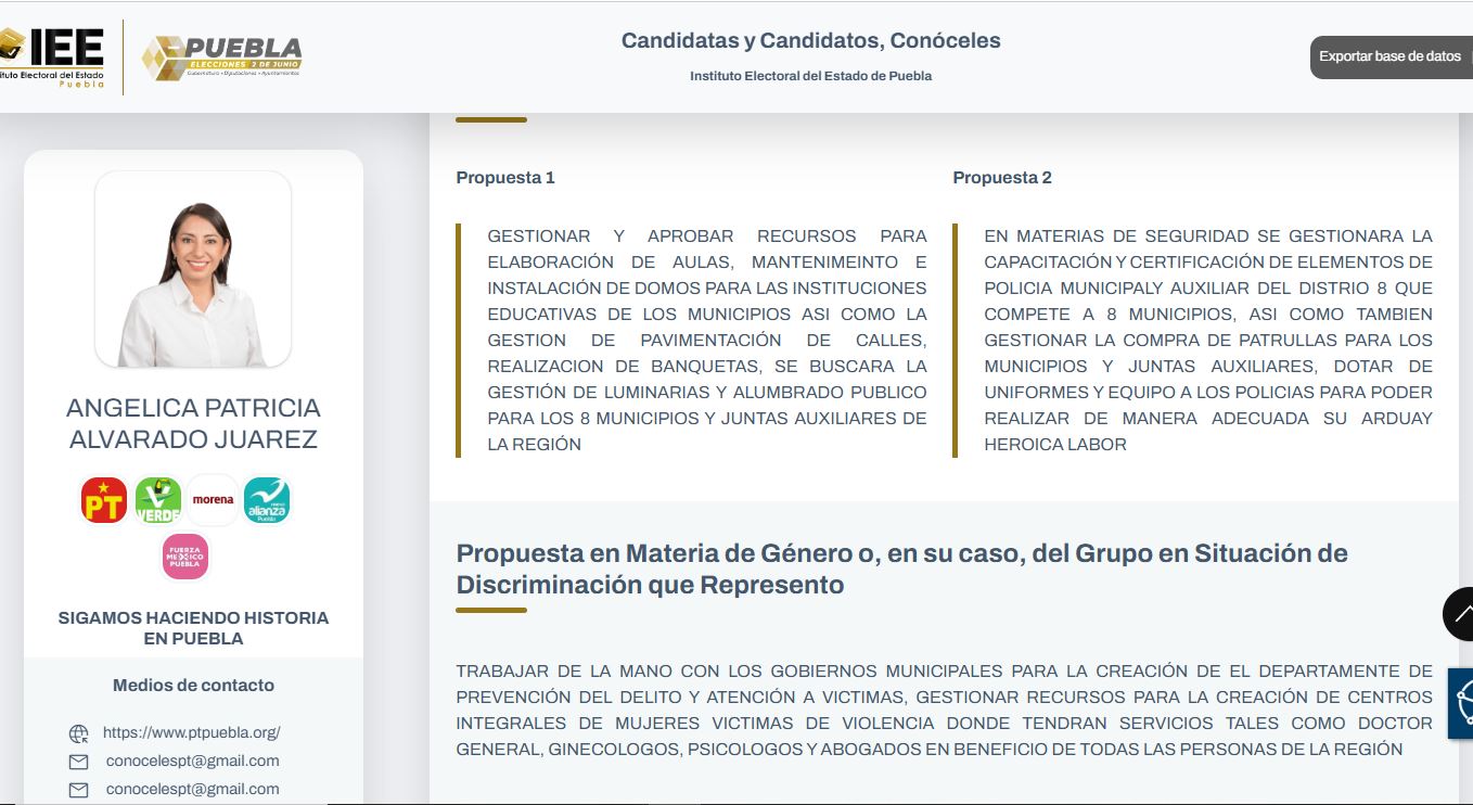 Angélica Patricia Alvarado Juárez propuestas de campaña para diputación LXII Legislatura