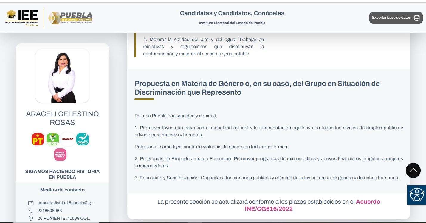 Araceli Celestino Rosas propuestas de campaña para diputación LXII Legislatura