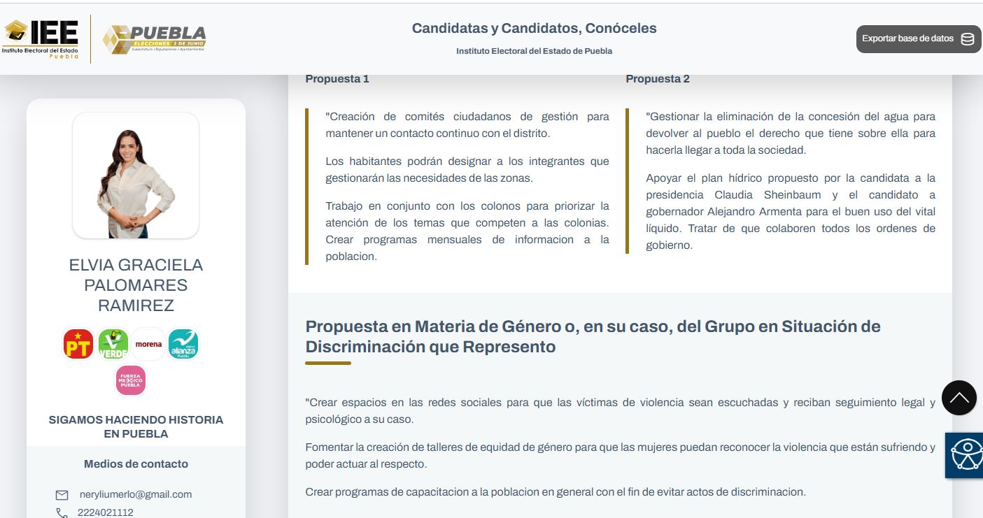 Elvia Graciela Palomares Ramírez propuestas de campaña para diputación LXII Legislatura