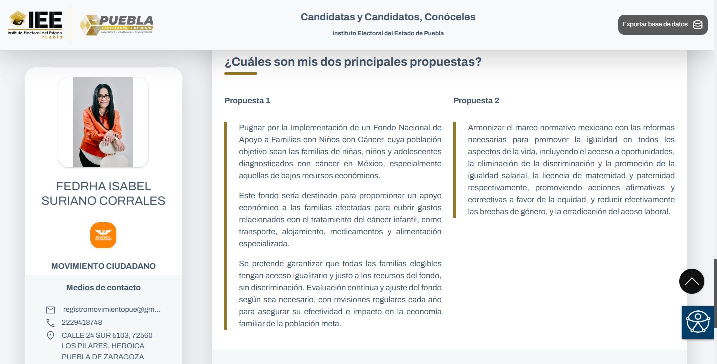 Fedrha Isabel Suriano Corrales propuestas de campaña para diputación LXII Legislatura