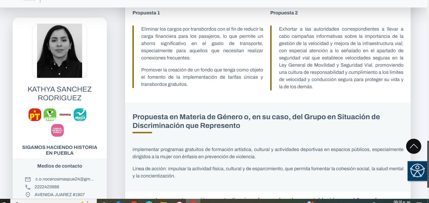 Kathya Sánchez Rodríguez propuestas de campaña para diputación LXII Legislatura