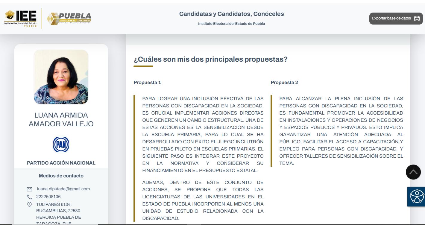 Luana Armida Amador Vallejo propuestas de campaña para diputación LXII Legislatura