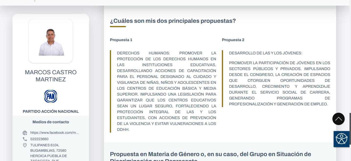 Marcos Castro Martínez propuestas de campaña para diputación LXII Legislatura