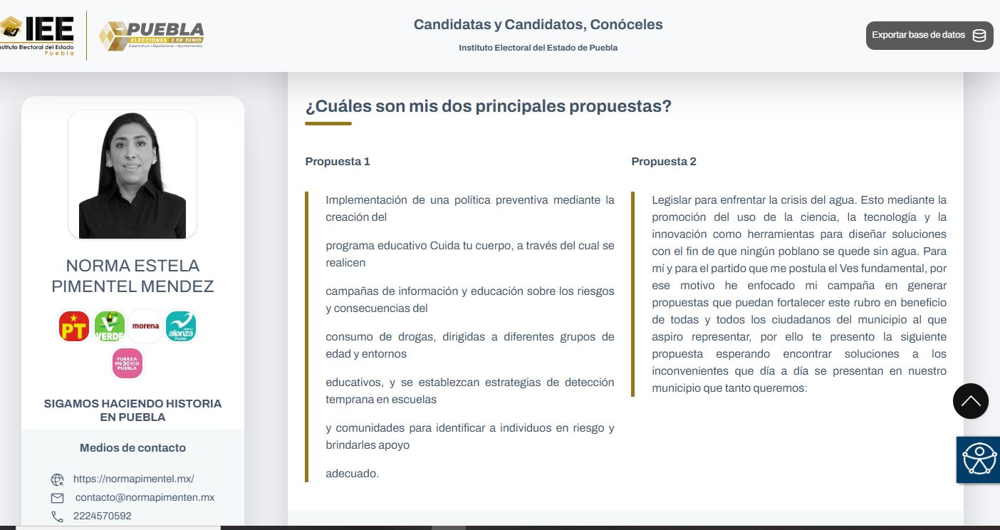 Norma Estela Pimentel Méndez propuestas de campaña para diputación LXII Legislatura