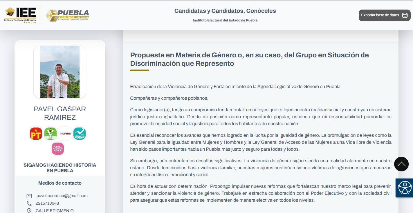 Pável Gaspar Ramírez propuestas de campaña para diputación LXII Legislatura