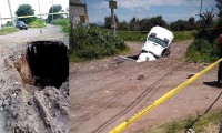 ¿Otro socavón? Piden vecinos atención en Huejotzingo ante la formación de un hoyo