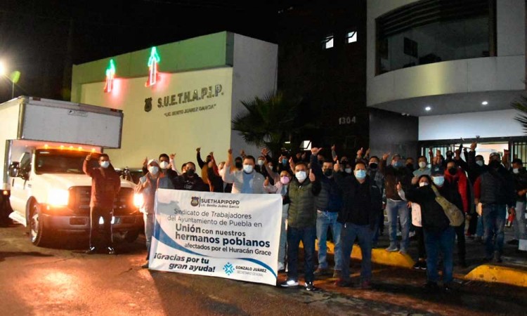 Envía Sindicato ‘Benito Juárez’  víveres para los damnificados de la Sierra Norte de Puebla
