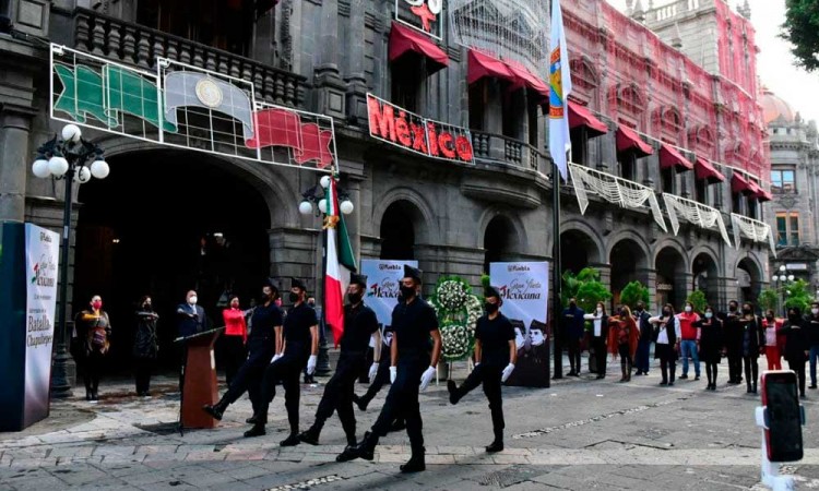Ayuntamiento de Puebla conmemora gesta heroica de la defensa del Castillo de Chapultepec    