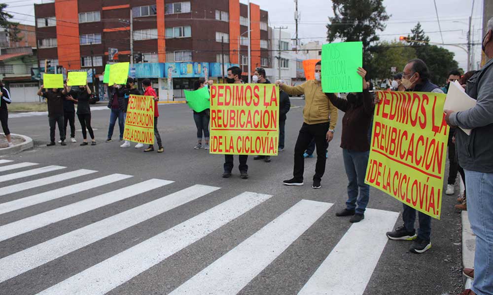La problemática continúa, vecinos de San Manuel se oponen a la colocación de la ciclovía 