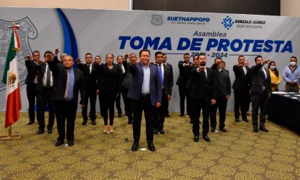 Gonzálo Juárez Méndez, toma protesta como líder sindical por el periodo 2021-2024  