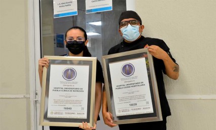 Recertifican con Distintivo H las &aacute;reas de cocina y nutrici&oacute;n cl&iacute;nica del Hospital Universitario de Puebla