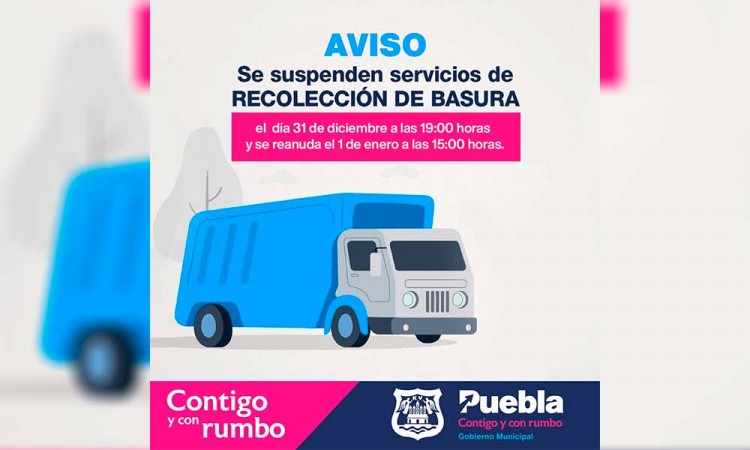 ¡Sin preocupaciones! Habrá servicio de recolección de basura este fin de año en Puebla