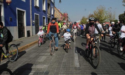 Realizan “Rodada en Familia” en San Pedro Cholula