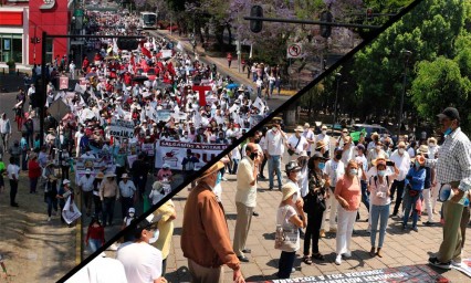 Realizan marchas a favor y en contra de la revocación de mandato