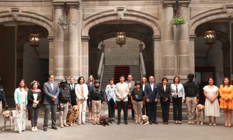 Se jubilan con honores 16 perros polcía que sirvieron fielmente por más de siete años