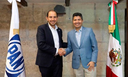 Marko Cortés y Eduardo Rivera se reunieron por informe de los 240 días en Puebla