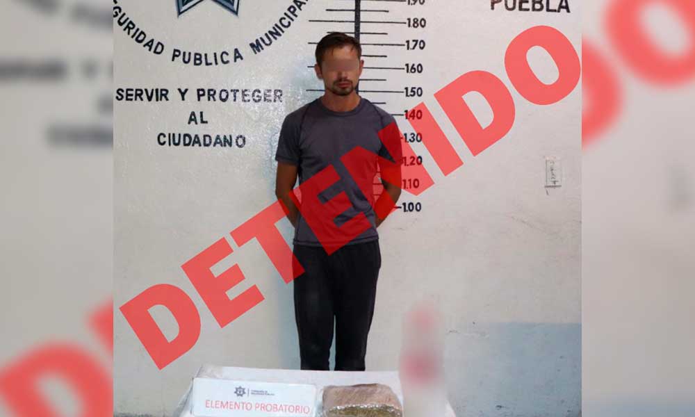Aseguraron a presunto narcomenudista en el Barrio de Jesús Tlatempa, San Pedro Cholula