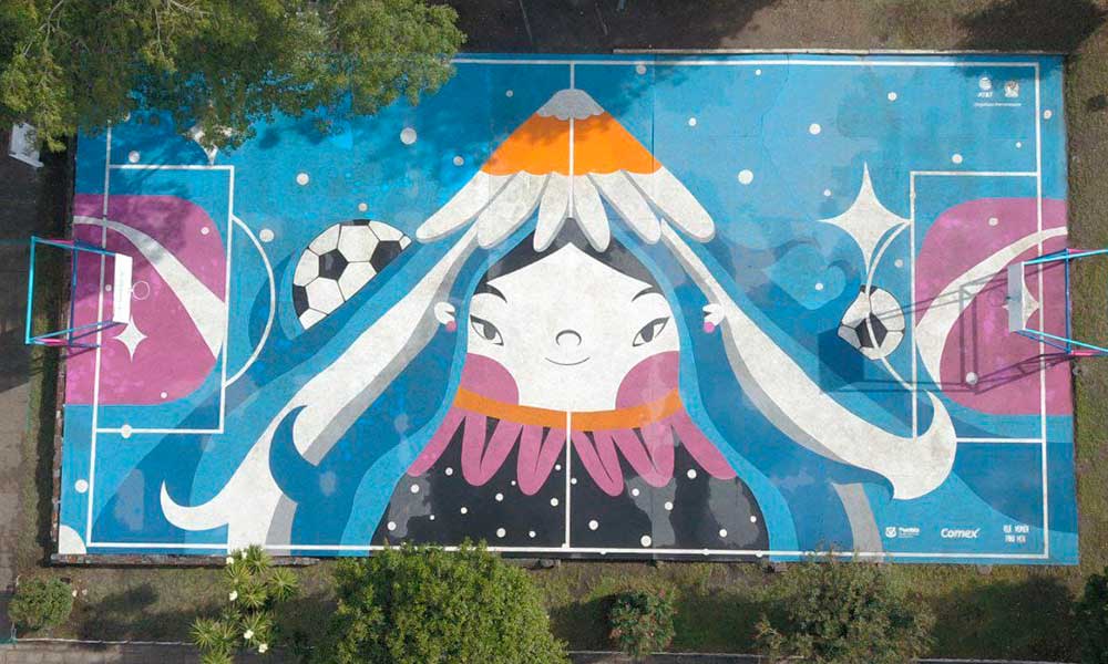 "Revive tu Cancha” llegó a Puebla capital, iniciativa llena de color y arte urbano