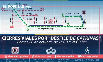 SSC Cholula implementará cierre de calles por "Desfile de Catrinas"