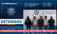 En San Pedro Cholula detienen a tres sujetos un auto robado