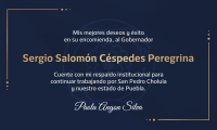 Gobierno de Cholula trabajará con el gobernador Sergio Salomón: Paola Angon