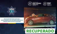 Elementos municipales de San Pedro Cholula logran detención de banda dedicada al robo de vehículos de plataforma