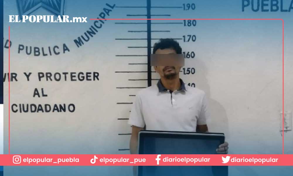 Detienen en San Pedro Cholula a hombre por robo de negocio en Santiago Momoxpan