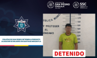 Policías de San Pedro Cholula detienen a Israel N en Santiago Mixquitla por presunto acoso a mujeres en Santiago Mixquitla