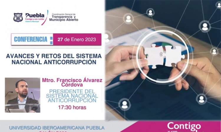 El Ayuntamiento de Puebla y la IBERO encabezan conferencia 'Avances y retos del Sistema Nacional Anticorrupción'