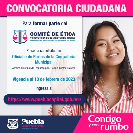Ayuntamiento de Puebla abre convocatoria para formar parte del comité de Ética y Prevención de conflictos