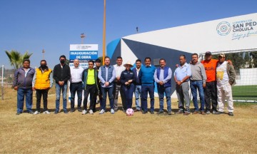 En la unidad deportiva de San Cristóbal Tepontla, fueron intervenidas las canchas y baños