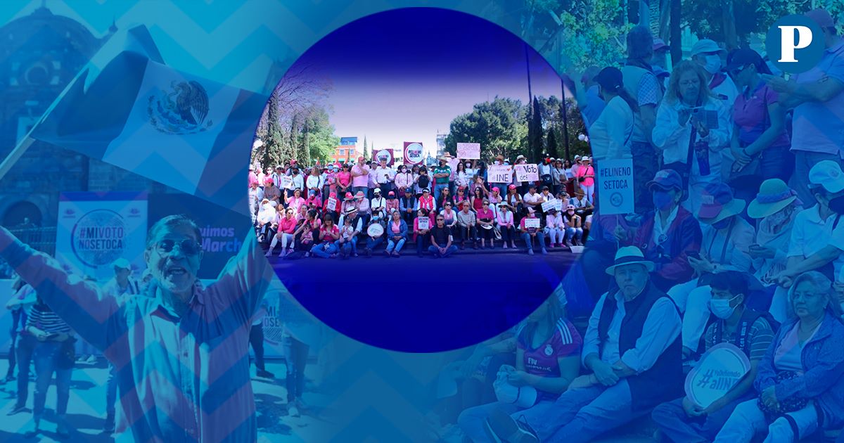 Tres mil personas acuden al zócalo de Puebla a defender al INE
