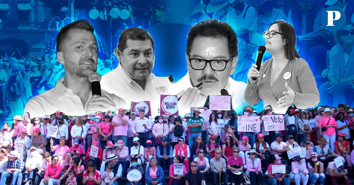 Actos políticos en Puebla; por la defensa del INE y Morena
