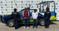 Policía Municipal de Puebla detiene a dos sujetos por robo a institución financiera