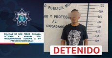 Policías de San Pedro Cholula capturan a hombre que agredió a su pareja en Momoxpan