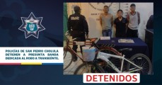 Policía de San Pedro Cholula detiene a bando por robo de transeúnte