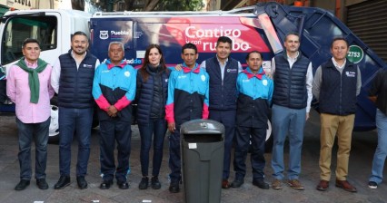 Recolección dominical de basura y botes papeleros en el Centro Histórico