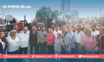 Eduardo Rivera Pérez, edil capitalino, supervisó los avances de las obras en el Pozo Tlanese, en la Junta Auxiliar de San Jerónimo Caleras 