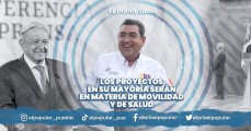Sergio Salomón presenta a López Obrador listado de proyectos en la mañanera