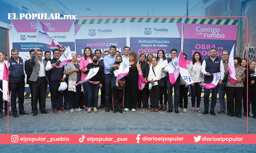Ayuntamiento y agua de Puebla arrancan obras de rehabilitación en calles del centro histórico