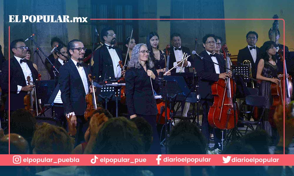 Alan Pingarrón y Lizzi Ceniceros, en un concierto de gala en el Edificio Carolino de la BUAP