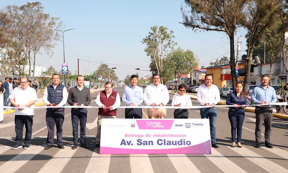 Ayuntamiento de Puebla entrega rehabilitación de avenida San Claudio