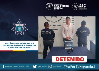 Detienen a hombre por portación ilegal de arma de fuego