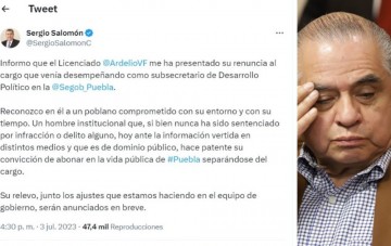 Ardelio Vargas renuncia a Segob tras llamado de López Obrador