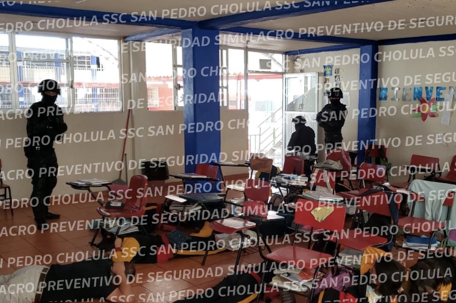 La Secretaría de Seguridad Ciudadana de San Pedro Cholula llevó a cabo un simulacro preventivo de seguridad en el Instituto Vygotsky