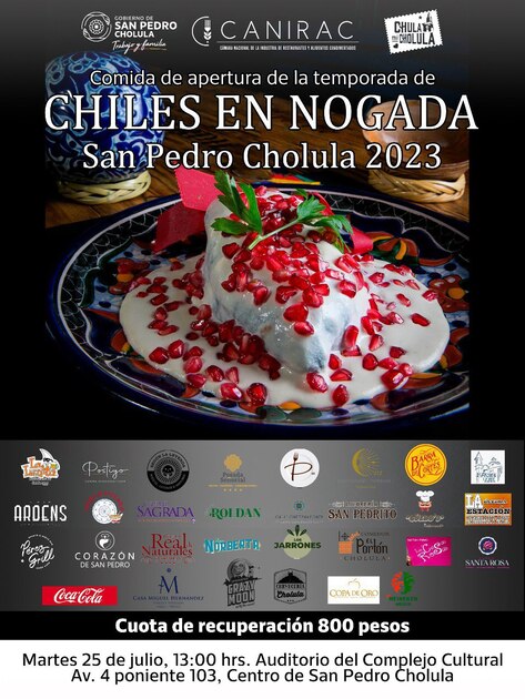 Gobierno Municipal y CANIRAC Puebla Presentan la Fiesta Gastronómica de Chiles en Nogada