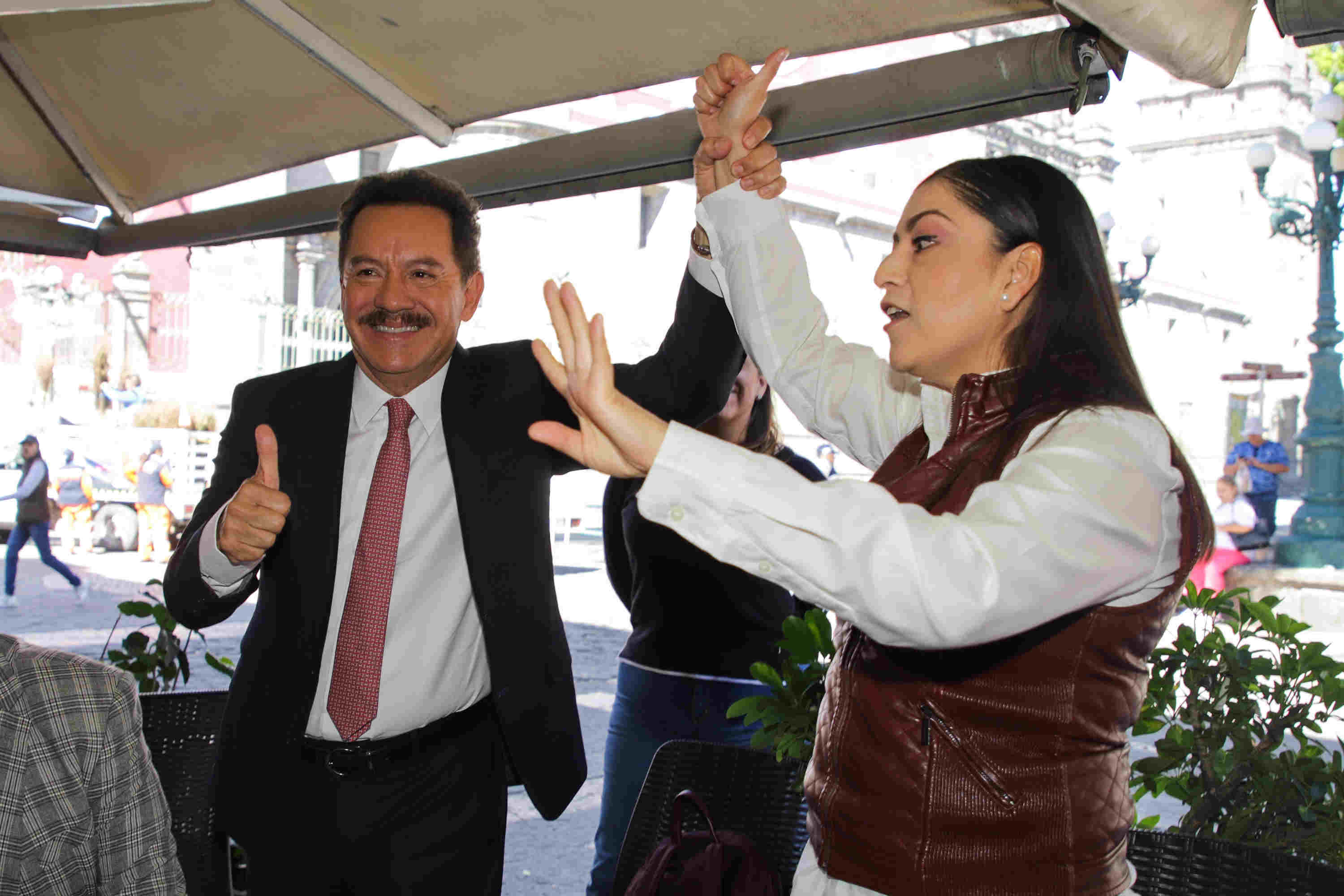 Diputado federal de Morena, Ignacio Mier y la ex alcaldesa, Claudia Rivera Vivanco