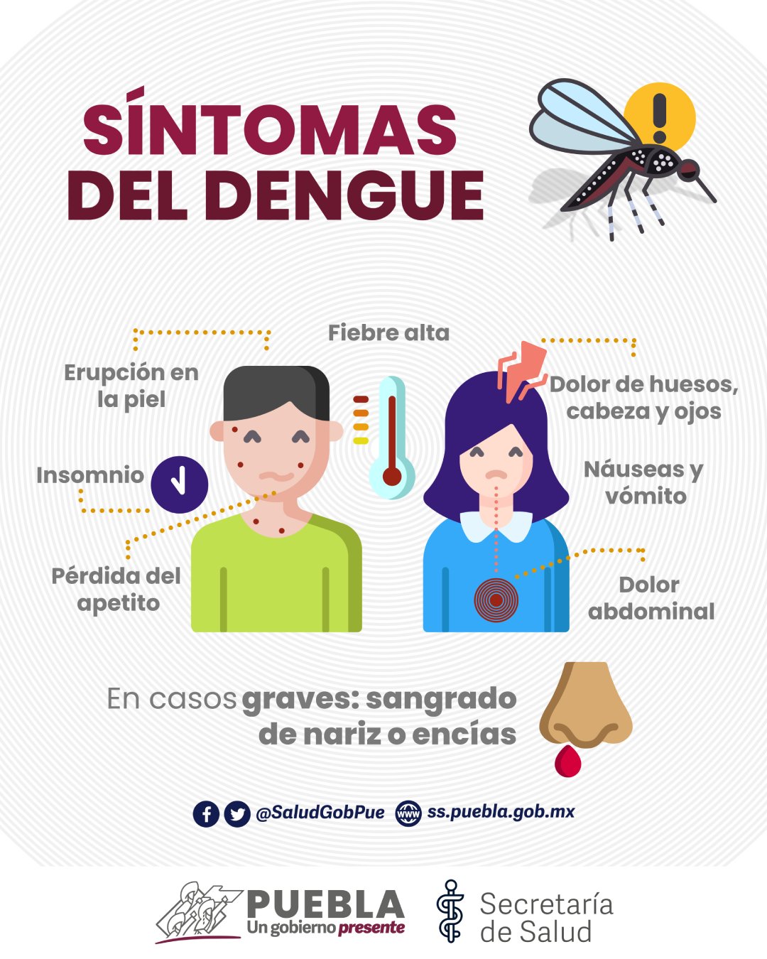 Síntomas comunes del dengue