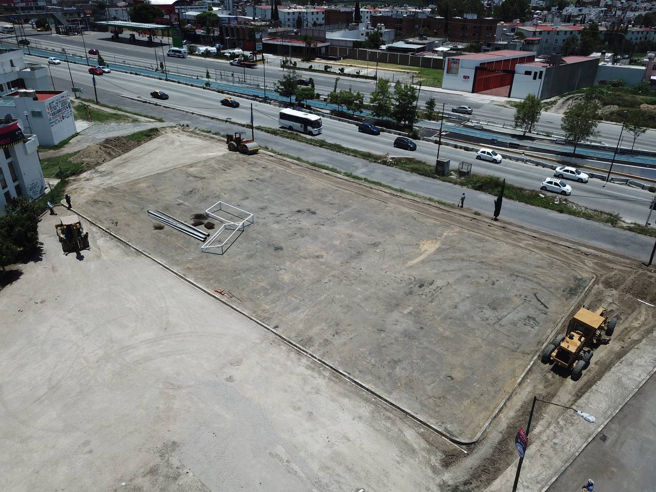 obras en el Parque La Carmelita 